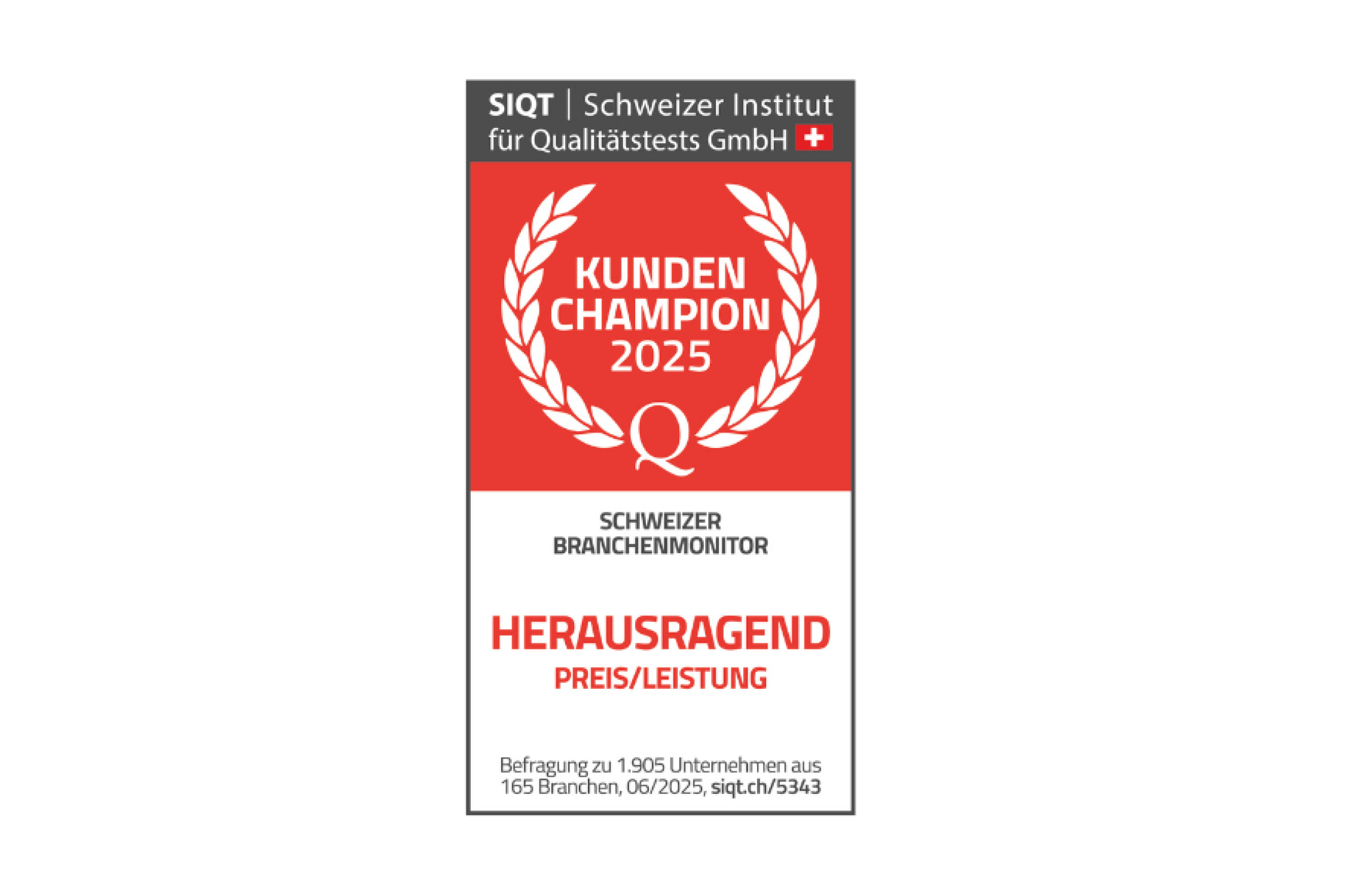 Auszeichnung Kunden Champion 2025